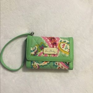 Vera Bradley Tutti Frutti leather trim wristlet
