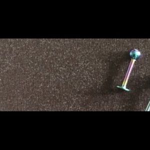 Purple and rainbow cartilage earrings