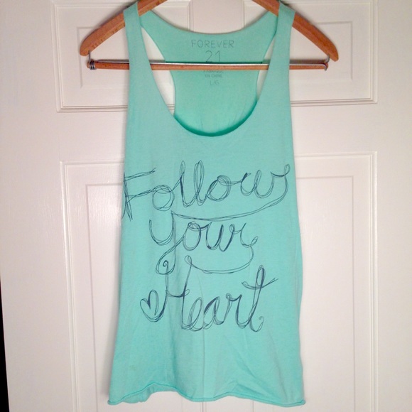 Mint green graphic tank