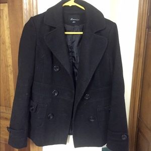 Forever 21 Black Pea Coat Jacket