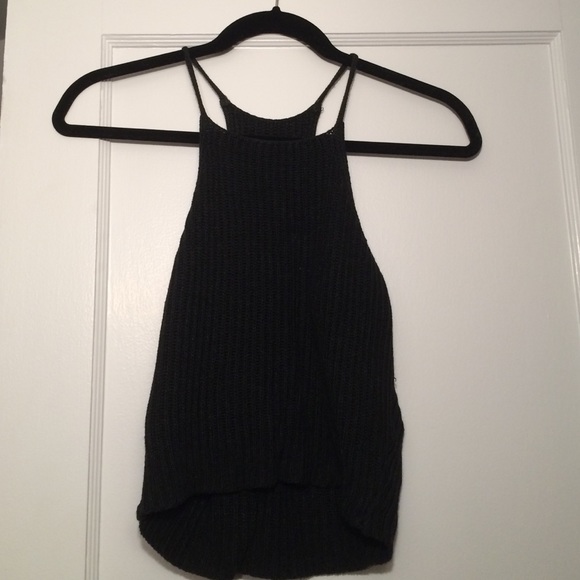 Black brandy Melville knitted tank top worn once