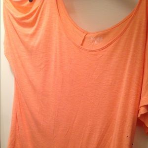 Coral peek-a-boo shoulders Shirt