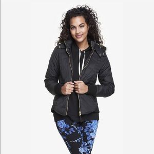 Down feather Puffer jacket with removable hood