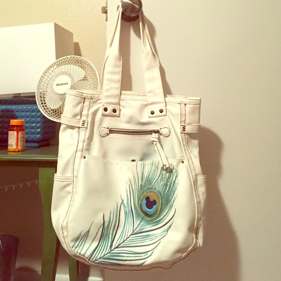 Faux leather white tote Disney bag/purse!