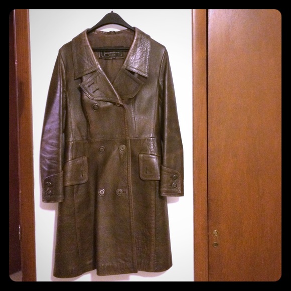 FINAL PRICE Cool Vintage leather short trench