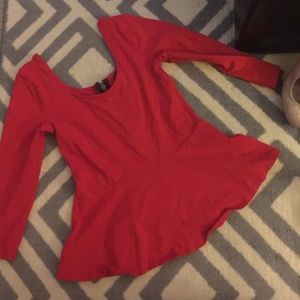Red peplum shirt