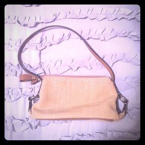 Tan woven Fossil shoulder bag