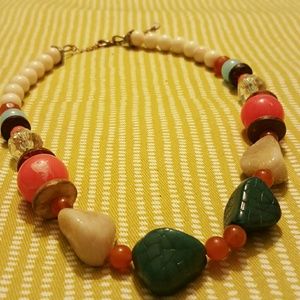 Chunky natural beaded necklace