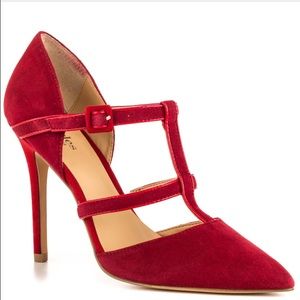 Charles David red suede heels