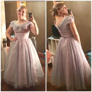 Vintage 1950s Tulle and Taffeta Hand Made Gown