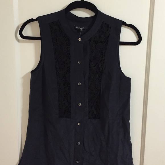 Silk blouse with black lace