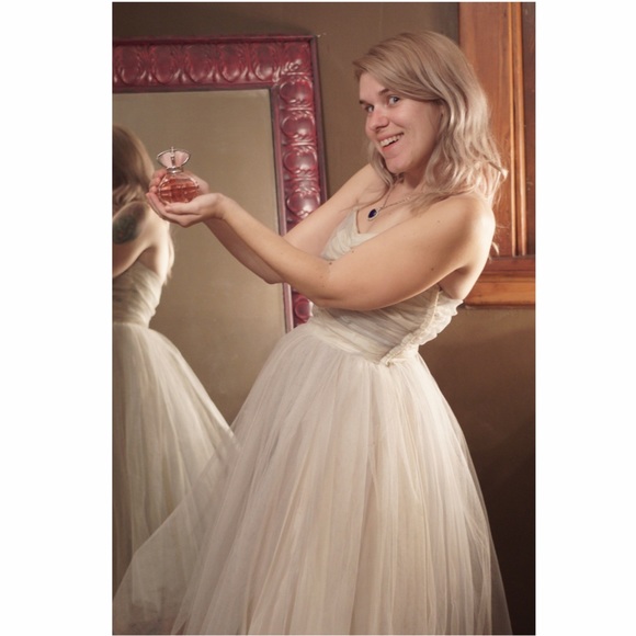 Vintage 1950s Tulle and Taffeta Prom Gown