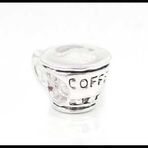 Coffee Cup Sterling Silver Charm