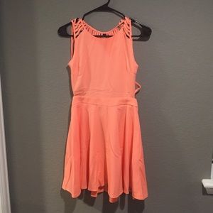 Peach strappy back dress
