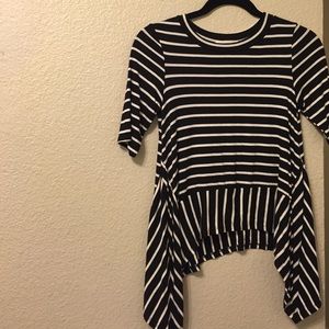 Black and white striped tee