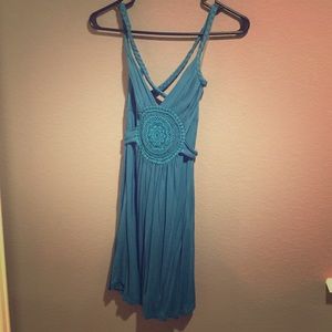 Teal boho dress