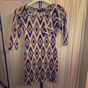 Tribal print sweater dress