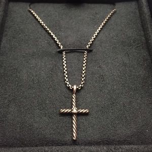 David Yurman Classic Cross Necklace with Diamond