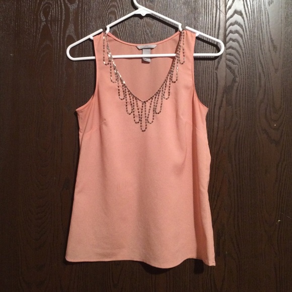 Pink beaded tank - Picture 1 of 3