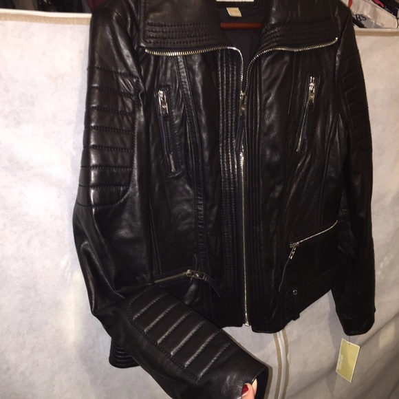 🎉NWT! Michael Kors" Moto Leather Jacket!! - Picture 4 of 4