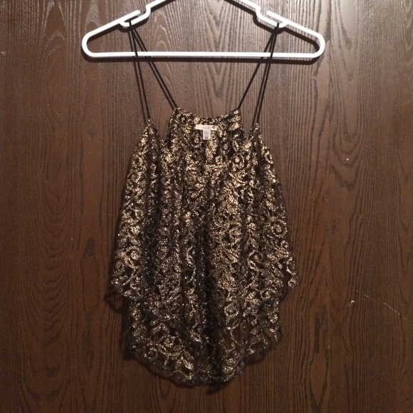 Metallic gold mesh top - Picture 1 of 3