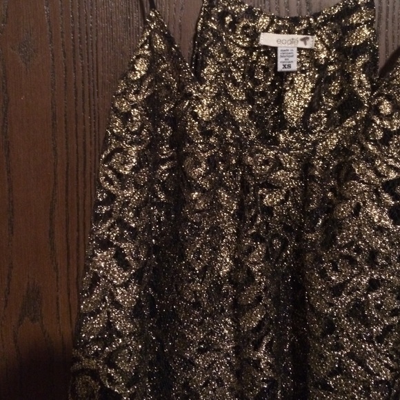 Metallic gold mesh top - Picture 3 of 3