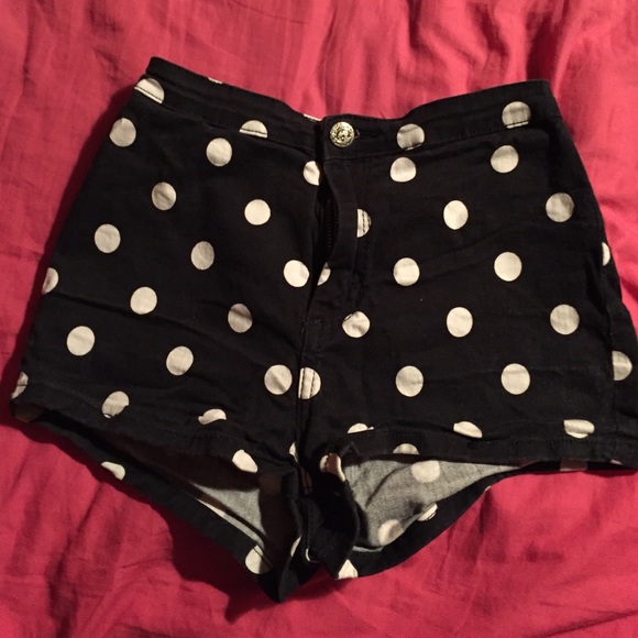 Polka dot high waisted shorts