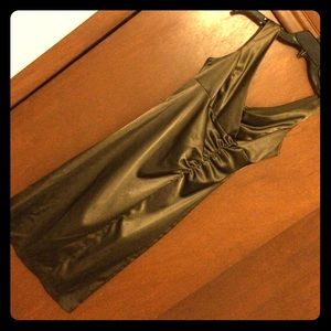 FINAL PRICE- Gorgeous Olive Green Satin Midi