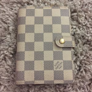 Louis Vuitton agenda pm in damier azur canvas