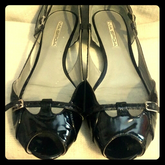 Via Spiga Patent Leather Loafers