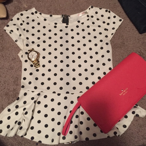 Peplum Top Polka Dot