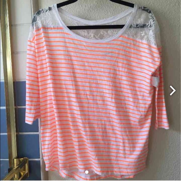 Express stripped half-sleeve shirt.