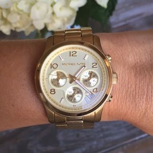 Michael Kors Gold Chronograph Watch 💯% Authentic