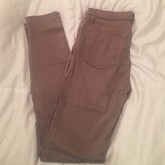 J Brand tan skinny leg denim