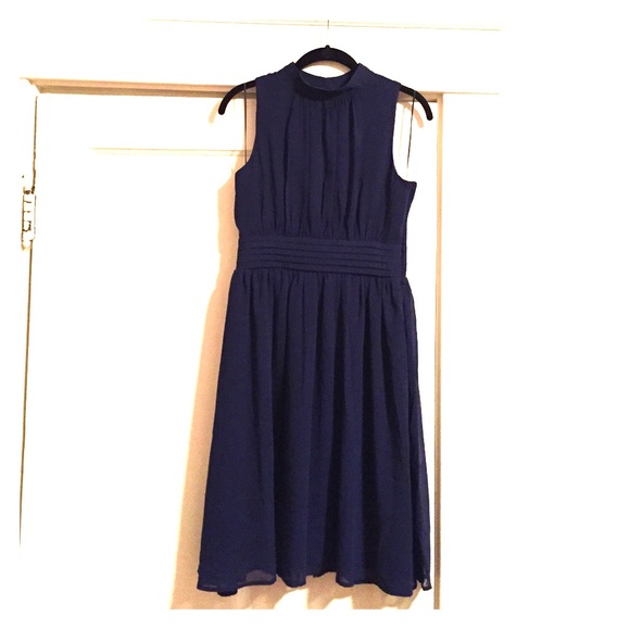 ModCloth navy blue midi dress, M