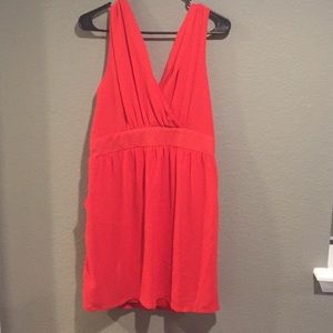 Coral caged back dress