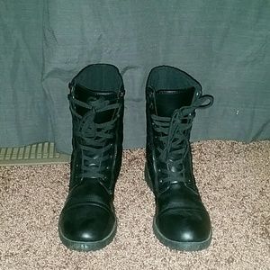 Black combat boots