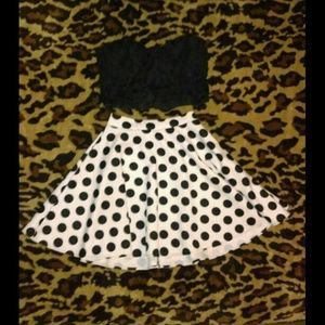 Forever 21 Black and White Polka Dot Skirt