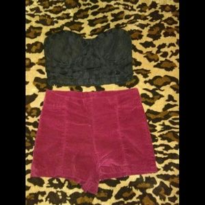 Forever 21 Burgundy Suede Shorts