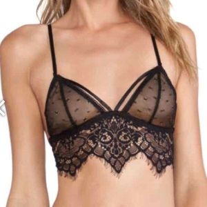 Black Lace Eyelash Bralette