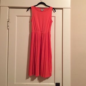 ASOS pumpkin orange pleated midi dress