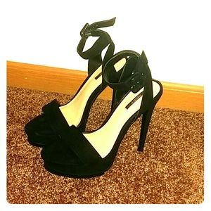 Black open toe heels