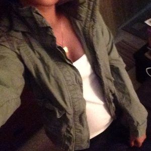 Olive green crop jacket