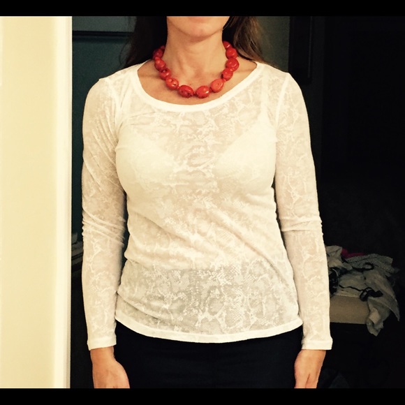 Cream long sleeve shirt