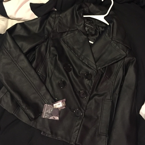 INC brand faux leather jacket