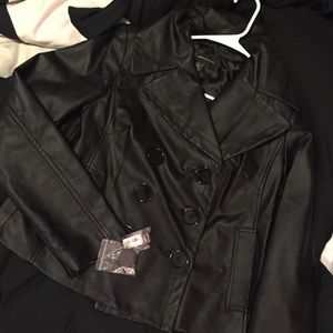 INC brand faux leather jacket