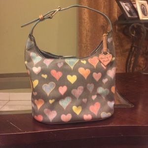Dooney and Bourke Sketched Heart Bucket Bag