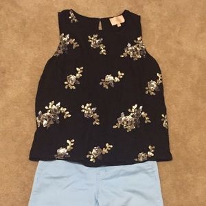 🍁SALE🍁Black sparkling tank top dressy