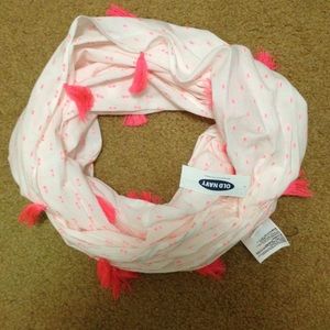 NWT Old Navy White & Pink Scarf