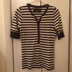 Sonoma brown and cream stripe half sleeve